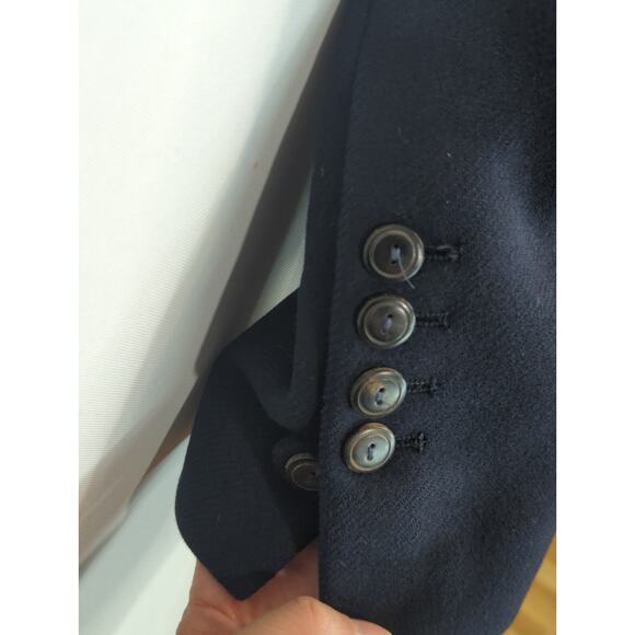 Zara Black Wool Double Breasted Coat Womens M Gold Button Outdoor Gorpcore - Picture 7 of 12